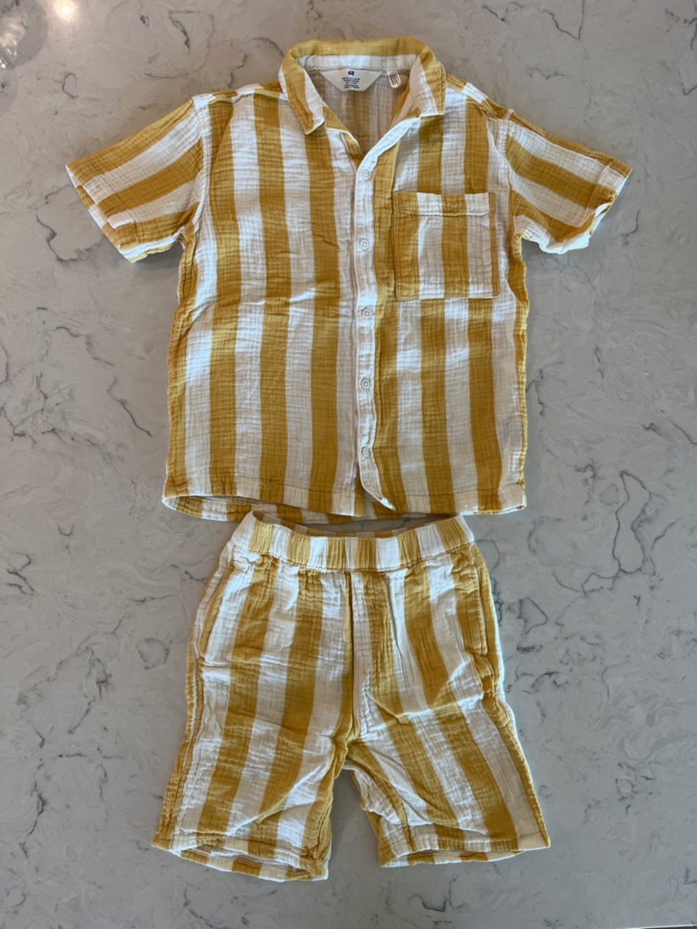 H&M Yellow and White Striped Kids  Set